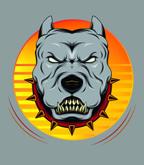 anger pitbull head vector logo