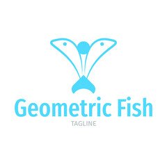 Geometric Fish logo design, dolphin icon, tuna icon, creative flat fish design, geometric animal design concept