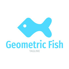 Geometric Fish logo design, dolphin icon, tuna icon, creative flat fish design, geometric animal design concept