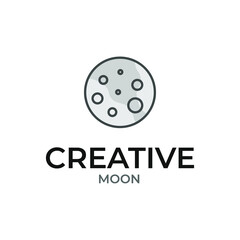 Creative Moon logo design, Moon icon, circle icon, creative geometry design, geometric moon design concept