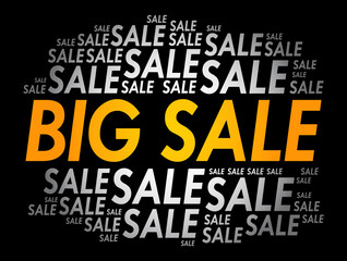BIG SALE word cloud collage, business concept background