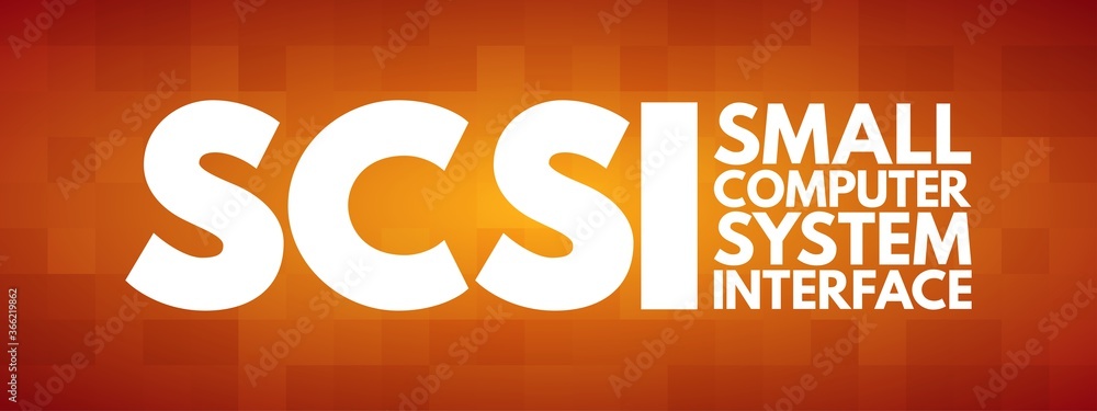 Poster scsi - small computer system interface acronym, technology concept background