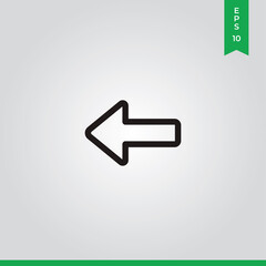 Left arrow icon vector. Arrow sign