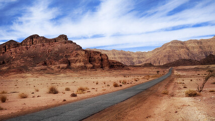 Asphalt road in Timna park