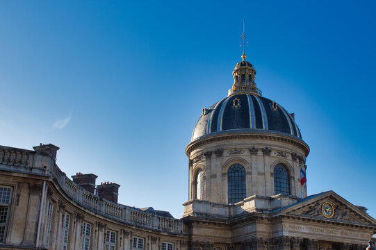 facade of the old building in paris france