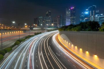 Fototapeta na wymiar Singapore city highway.