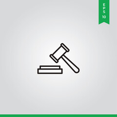 Auction icon vector. Hammer sign