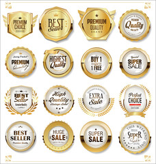 super sale golden retro badges and labels