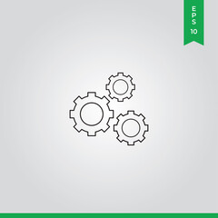 Gear icon vector. Cogwheel sign