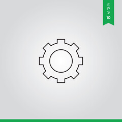 Gear icon vector. Cogwheel sign