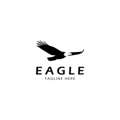 Eagle negative space logo vector illustration
