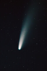 Comet Neowise C 2020 F3 Shines Bright In The Dark Night Starry Sky Comet At A Distance Of 104 Million Kilometres