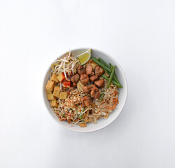 fried rice with meat, wok food