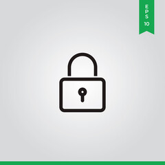 Lock icon vector. Padlock sign