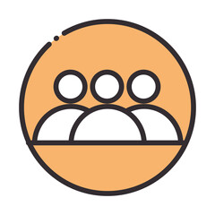social media group community digital internet network communicate technology line and fill design icon