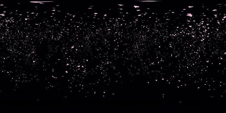 Cherry blossom petals fluttering down in the air visual effects for 360 VR video.