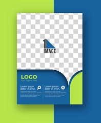 Business flyer with space of image - Brochure magazine cover page & poster template, vector illustration.