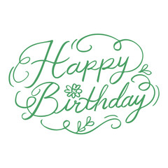 happy birthday hand drawn lettering calligraphy vector graphic element