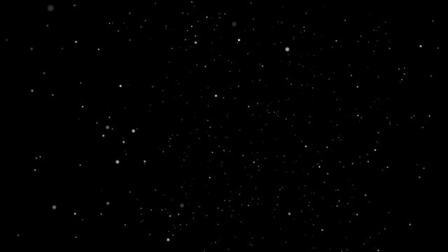 Abstract background with beautiful flickering particles. Underwater bubbles in flow. Animation of seamless loop.