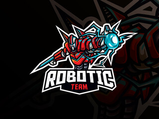 Robot mascot sport logo design