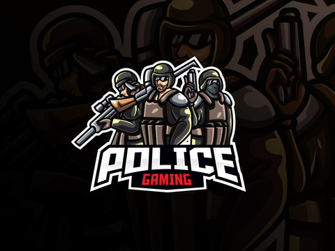 Police mascot sport logo design