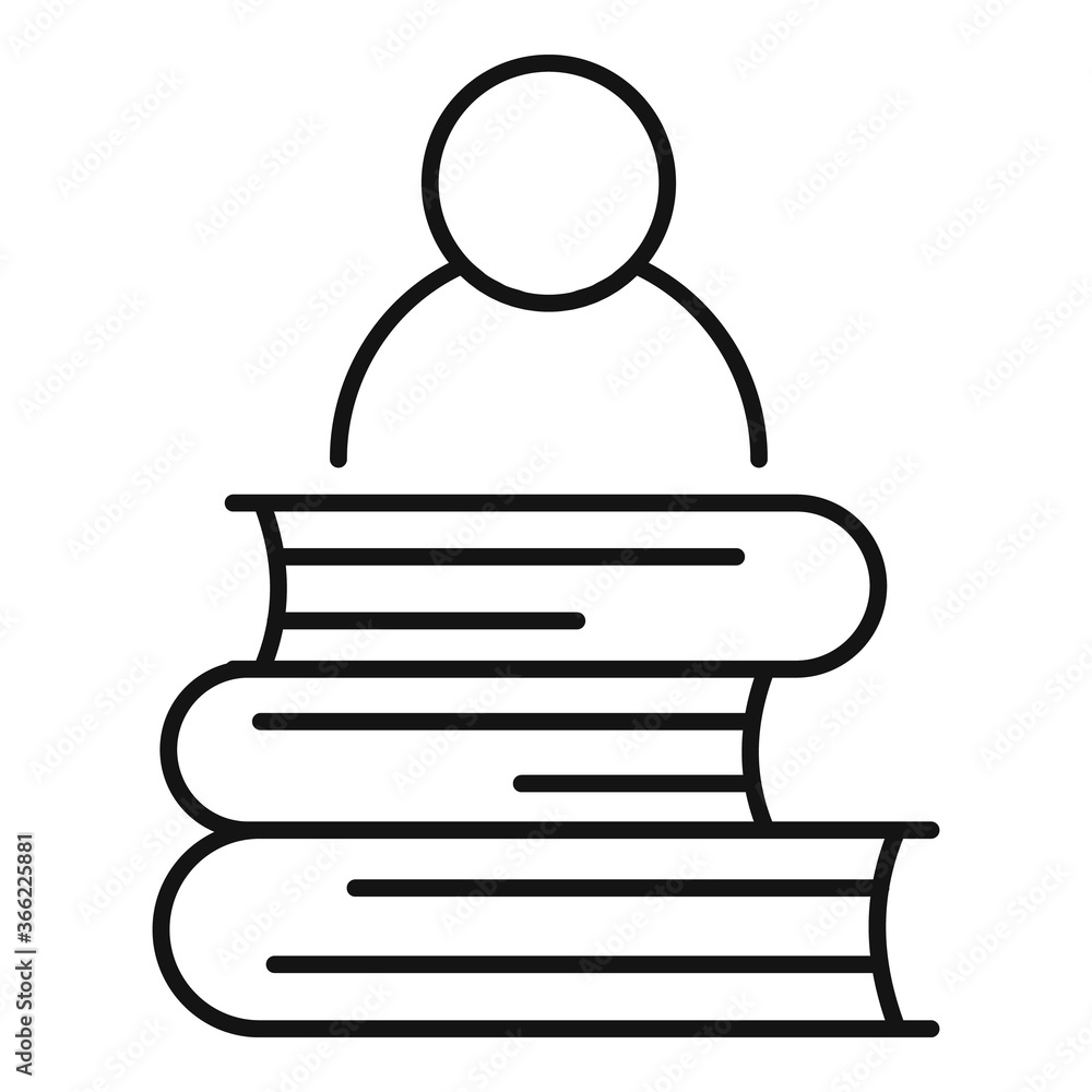 Poster storyteller book stack icon. outline storyteller book stack vector icon for web design isolated on w