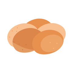 buns toast bread menu bakery food product flat style icon