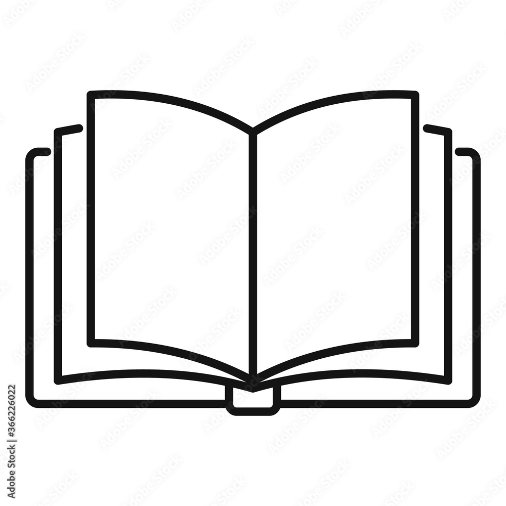 Poster storyteller open book icon. outline storyteller open book vector icon for web design isolated on whi