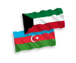 Flags of Azerbaijan and Kuwait on a white background
