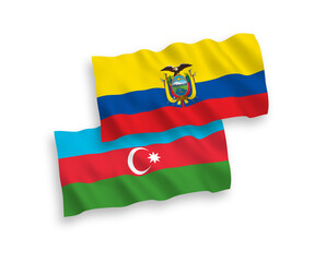 Flags of Azerbaijan and Ecuador on a white background