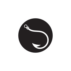 Fishing hook icon design template vector