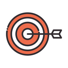 social media target strategy digital internet network communicate technology line and fill design icon