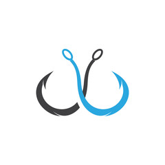 Fishing hook icon design template vector
