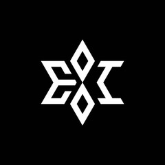EI monogram logo with star shape and luxury style