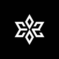 EZ monogram logo with star shape and luxury style