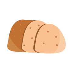 bread cut slices menu bakery food product flat style icon