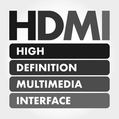 HDMI - High Definition Multimedia Interface acronym, technology concept background