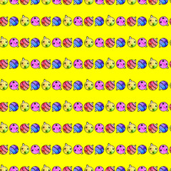 Seamless pattern with Watercolor Christmas tree balls. New year Xmas backgrounds textures. For greeting cards, wrapping paper, packaging, fabric, calendars, prints, logo, banners, posters, web