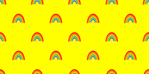 Vector seamless pattern with colorful rainbows. Seamless texture for baby clothes, bed linen, wrapping paper
