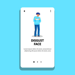 Disgust Face Man Unhappy Sadness Emotion Vector