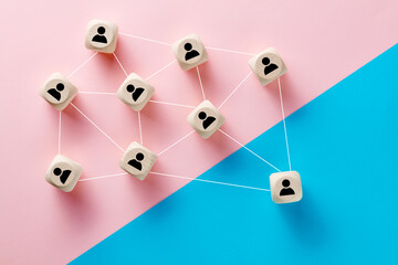 Organization, team building, recruitment, business management and human resources concepts. Person...