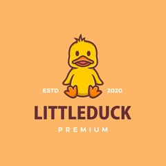 little duck cartoon logo vector icon illustration