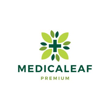 medical leaf health herbal logo vector icon illustration