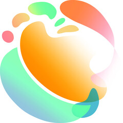 Multi-colored spots in orange and blue colors. Emotions, mood, experiences. Abstract painting.