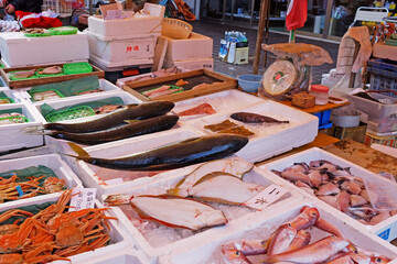 fresh fish at market stall