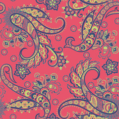 Paisley seamless vector pattern.