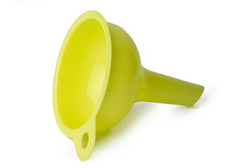 New plastic kitchen funnel isolated on white