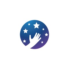 Hand and star logo
