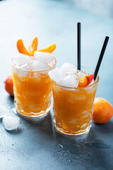 Summer juice with apricots and ice