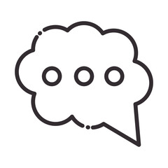social media speech bubble digital internet network communicate technology line style icon